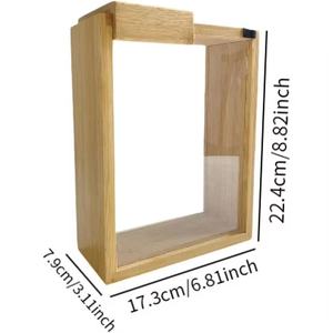 Cross-border household multi-functional wooden storage box, <b>kitchen</b> wooden bean storage box, creative solid wood grain dispenser - Product Image 4