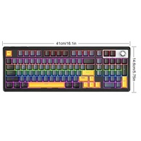 Keyboard Mekanik Nirkabel dengan Tombol Putar Tri-Mode BT/USB-C/2.4GHz, Switch Hot Swappable, Struktur Gasket, RGB Backlit, Keyboard Gaming