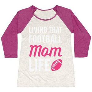 Maglietta da Baseball Tri-Blend femminile che vive quella vita da mamma calcistica - Product Image 2