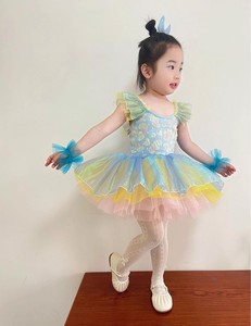 Vestido de Bailarina para Fiesta Infantil, Traje de Ballet Colorido con Relieve, Disfraz de Cisne para Niñas de Jardín de Infancia, Material de Tul - Product Image 5