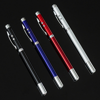 Stylo pointeur rouge 5 en 1 rétractable télescopique avec antenne, pointeur pédagogique, stylo magnétique, lampe torche LED, stylo à bille avec étui en métal