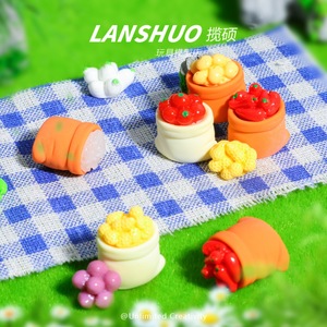 Lanshuo Mini Resin <b>Vegetable</b> <b>Bags</b> DIY Craft Decor Home Ornament Keychain Set - Product Image 5
