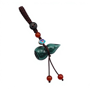 Diffuseur d'huiles essentielles en verre vert en forme de gourde, à suspendre, pour sac, téléphone portable, porte-clés aromatique - Product Image 6