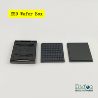 Boîte de rangement antistatique ESD noire en ABS de 2 pouces pour puces semi-conductrices, avec couvercle supérieur, couvercle inférieur et pince de fixation