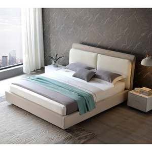 Moderno comodo <span class=keywords><strong>letto</strong></span> King-Size con testiera in <span class=keywords><strong>tessuto</strong></span> morbido <span class=keywords><strong>per</strong></span> camera da <span class=keywords><strong>letto</strong></span> massello in legno di quercia e metallo <span class=keywords><strong>per</strong></span> uso domestico - Product Image 2