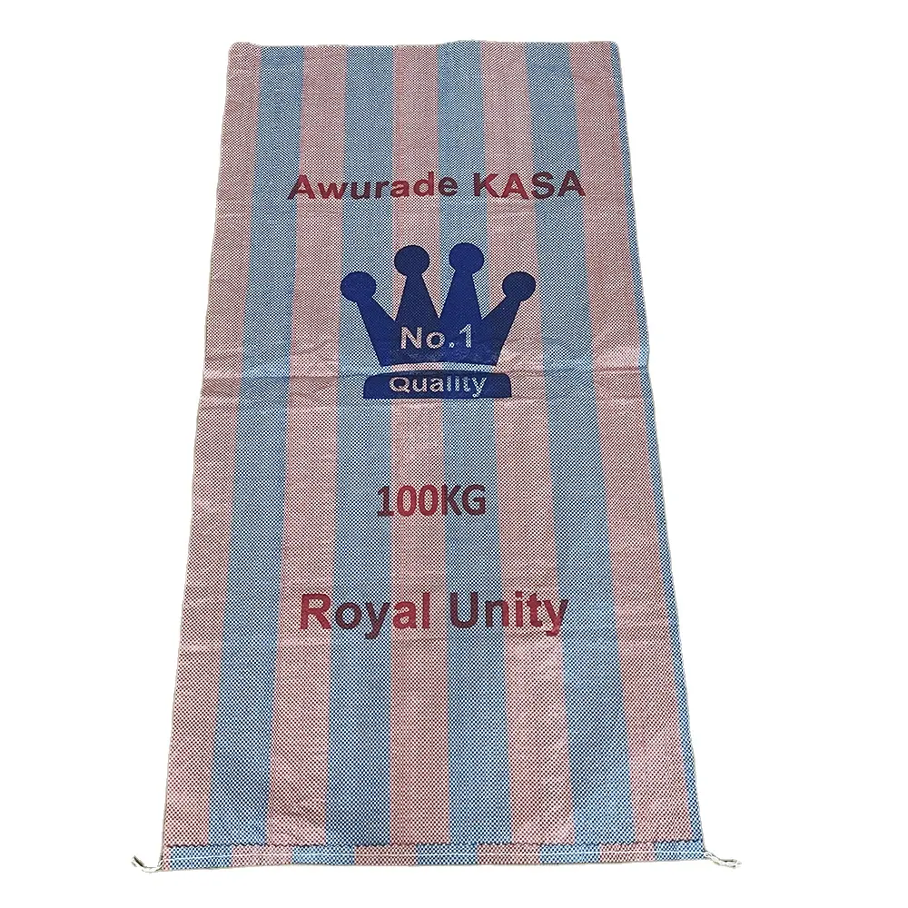 Ghana Congo market 25 kg custom logo sac woven polypropylene bags 5 kg 50 kg 100 kg