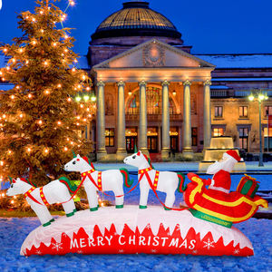 Décoration de Noël gonflable de 3,3 m de large avec Père Noël et cerf lumineux, LED intégrées pour pelouse, cour et jardin - Product Image 2