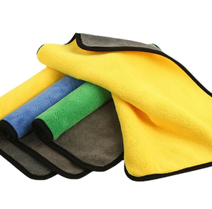 Serviettes de nettoyage de voiture en microfibre, couleur unie, rectangulaires, séchage rapide, usage domestique, jaune, bleu, vert, gris - Product Image 1