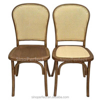 Chaise à dossier croisé en résine aspect bois, style ferme classique, durable, en plastique PP, pour la restauration, les mariages, les dîners, les banquets et les événements
