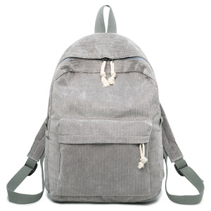 Fashion Style Soft Fabric Girls School <strong>Backpack</strong> Solid <strong>Color</strong> Teenagers Casual Daily Pack Corduroy <strong>Backpack</strong> - Product Image 5