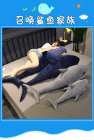 Nouveau transfrontalier bleu haute mer créature grand vers le bas coton baleine oreiller en peluche jouet dauphin poupée poupée