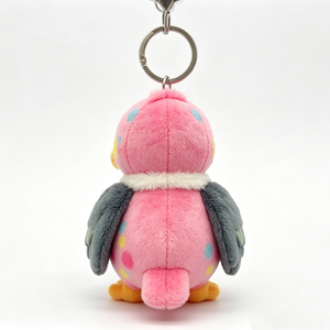 Customized Cute vibrant bird plush keychain, Pink polka dot bird plush keychain,<b>Mini</b> spotted bird stuffed toy <b>keyring</b> - Product Image 3