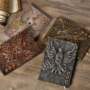 New Arrivals Hot Phoenix Cover Retro Notebook Size Manual <b>Diary</b> European Style Mythical Animal PU <b>Leather</b> Imitation Metal - Product Image 2
