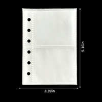 Pages de rechargement transparentes en PP Kaplo A7 à 2 pochettes et 6 trous pour albums photo, lot de 10 pochettes pour cartes à collectionner et photocartes, 6 anneaux