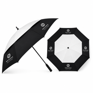 Paraguas promocional semiautomático de poliéster recto con logotipo personalizado serigrafiado para regalo empresarial, bienvenida de empleados. - Product Image 6