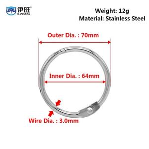 Anneaux de reliure en acier inoxydable EWANG de 2,5 pouces, plaqués nickel, argentés, anneaux à clipser pour feuilles mobiles - Product Image 2