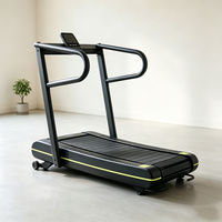 Tapis roulant manuel incurvé, sans alimentation électrique, pour la course à domicile, avec écran numérique pour l'entraînement en intérieur
