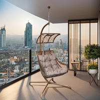 Chaise d'œuf d'extérieur balançoire avec support pour salon rotin moderne patio hamac lune balcon chaise de plafond suspendue