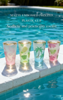 Gobelet de camping personnalisable 20 oz, écologique, sans BPA, en PS/PP, réutilisable, pour fêtes à la piscine hawaïennes, vacances, vente en gros