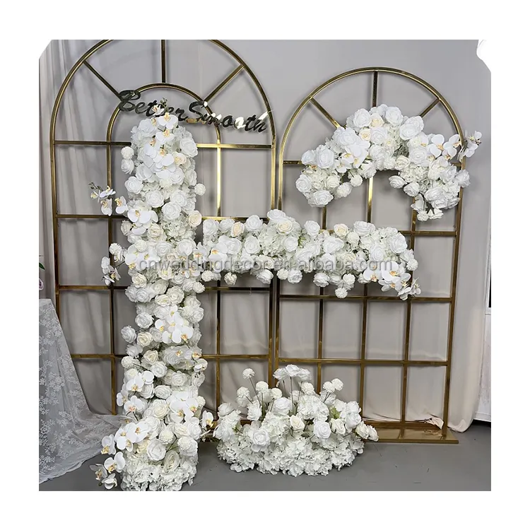 Luxury Artificial Flowers Table Runner Silk Wedding Flower Arch Artificial Flower Runner