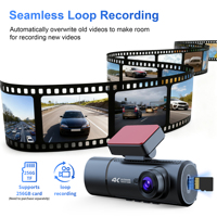 Caméra embarquée 4K SA230 économique avec GPS en option, boîte noire de voiture, caméra de tableau de bord 4K avant et arrière avec Wi-Fi, DVR automobile