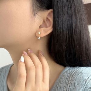 Dylam Charm Tiny Jewelry Women Rhodium 18K Gold Plated 925 Silver 5A Zirconia Four Leaf Clover <b>Stud</b> <b>Earrings</b> Jewelry <b>Earring</b> - Product Image 6