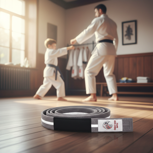 Cinturones de Jiu Jitsu BJJ Formales de Algodón Gris de 5 cm de Ancho y 300 cm de Largo, Marca OEM para Niños y Adultos - Product Image 3