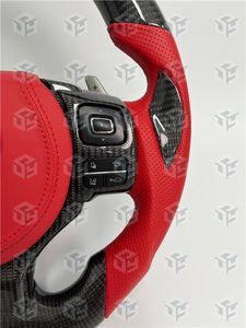Volante de Fibra de Carbono y Cuero Perforado Rojo Oscuro Personalizado para Lexus <span class=keywords><strong>GS</strong></span> Gsf Is250 Is <span class=keywords><strong>300</strong></span> Nx Ct200 - Product Image 4