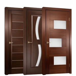 Puerta Exterior de Madera de Roble Natural Sólida de Estilo Contemporáneo, Anti-Robo, con Fibra de Vidrio, Tallada, Impermeable, con Acabado Superficial - Product Image 5