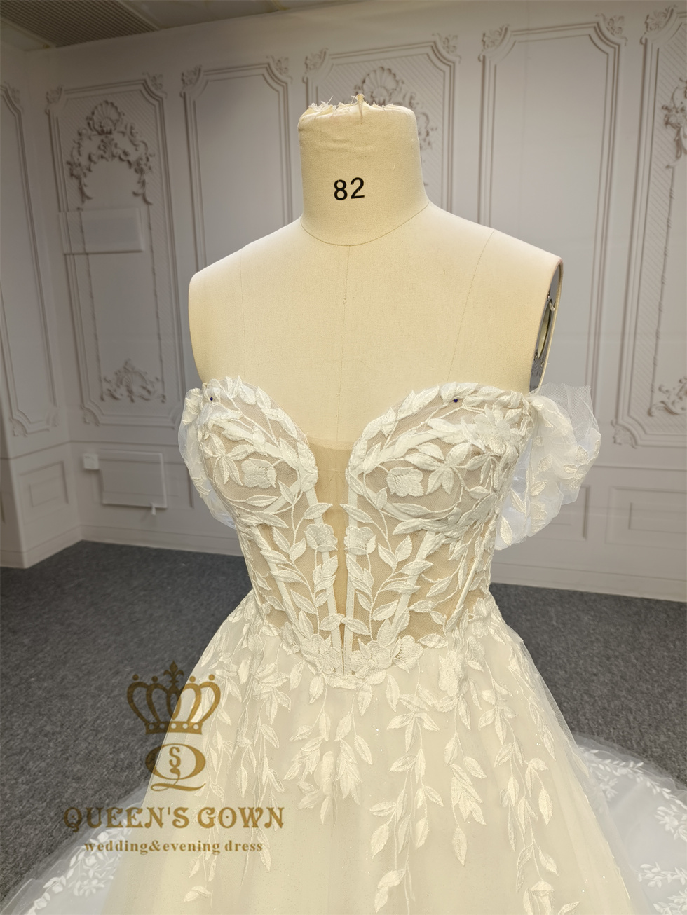 bridal tulle off shoulder