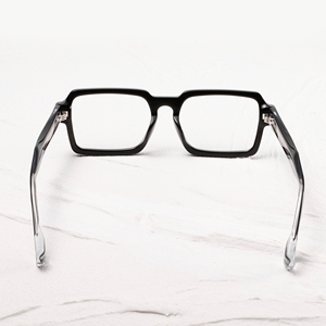 Rectangle Full Rim <b>Eyeglasses</b> Solid Black Anti-Uv Unisex Adults Vision Correction <b>Frames</b> - Product Image 3