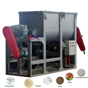 Makanan Grain 2400kg industri bubuk elektromagizer mixer pakan keramik Mortar pasta bubuk Horizontal Blender pita Mixer