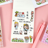 Autocollants Washi Imperméables en Gros à Prix d'Usine, Adhésifs Puissants, Papeterie Kawaii, Autocollants Décoratifs de Dessins Animés pour