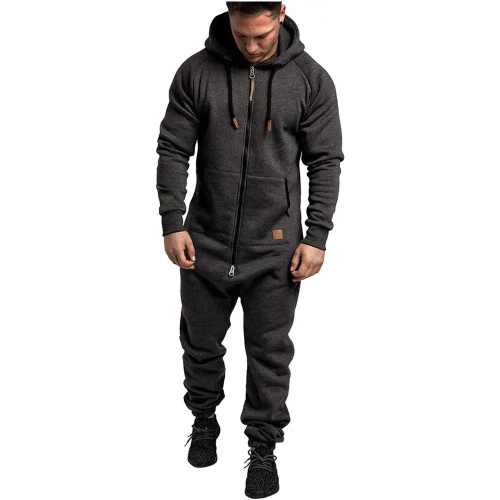 Amazon vendita calda mens fleece solid training gym sportswear zipper hoodie set tute