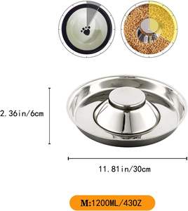 SUOXU Bols d'alimentation écologiques en acier inoxydable pour chiots, grands bols en métal solide <span class=keywords><strong>de</strong></span> 30cm pour le <span class=keywords><strong>sevrage</strong></span> <span class=keywords><strong>de</strong></span> l'eau et <span class=keywords><strong>de</strong></span> la nourriture, ensemble <span class=keywords><strong>de</strong></span> 2 pièces - Product Image 5