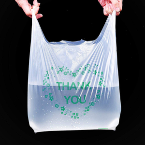 Bolsas de Plástico Compostables PLA con Logotipo Personalizado, Bolsas de Supermercado de Almidón de Maíz, Bolsas de Camiseta para Compras - Product Image 5
