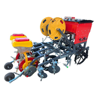 Semoir à rouleaux à deux rangs / Semoir à maïs à paillage plastique à deux rangs / Machine de plantation multi-cultures avec étagère d'irrigation goutte à goutte