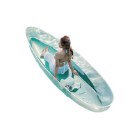 Vente en gros de canoë-kayak transparent en polycarbonate, conception monobloc, service de découpe, idéal pour le tourisme aquatique sur les rivières et les lacs.