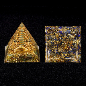 Commercio all'ingrosso 2.4 pollici piramide Orgone Multi chip di cristallo colorato in resina artigianale per Chakra Reiki meditazione casa decorazione al quarzo - Product Image 3