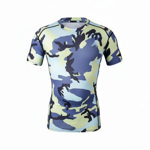 Personnalisez votre propre logo Rash Guard à manches courtes sublimé MMA Rash Guard BJJ Rash Guard Compression Shirt MMA Rashguard pour hommes - Product Image 1