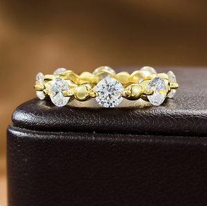 Bague minimaliste pour femme en argent 925 plaqué or Longlong, incrustée de perles et de diamants géométriques de 4,5 mm, style Xiaohongshu, bijoux en gros - Product Image 5