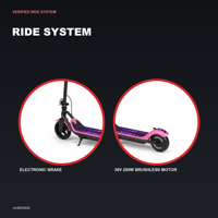 Trottinette électrique pliable 250W, batterie 36V 2,5Ah, pneus solides de 6,5 pouces, frein électronique, haut-parleur Bluetooth