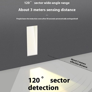 OEM Factory lampu dinding rumah tangga lampu rumah tangga sensor cahaya kaki induksi tanam tanpa batas badan aluminium dalam ruangan - Product Image 3