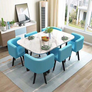 Table <span class=keywords><strong>de</strong></span> <span class=keywords><strong>salle</strong></span> à manger rectangulaire simple et moderne pour 6 personnes, table et chaises <span class=keywords><strong>de</strong></span> réception <span class=keywords><strong>de</strong></span> bureau, table et chaises <span class=keywords><strong>de</strong></span> négociation - Product Image 1