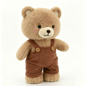 Oso de peluche personalizado, oso de peluche vestido, oso de peluche marrón, oso de peluche con overol. - Product Image 4