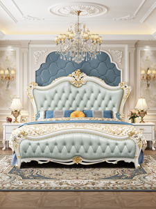 Ensemble de meubles de chambre à coucher de style royal français en bois massif antique et cuir de luxe, <span class=keywords><strong>acheter</strong></span> <span class=keywords><strong>un</strong></span> ensemble de meubles de chambre à coucher de luxe pour <span class=keywords><strong>lit</strong></span> king-size - Product Image 4