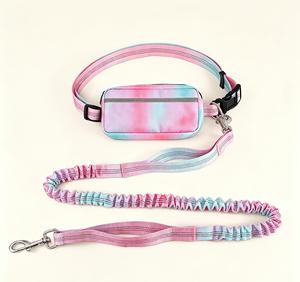 Reflective Hand Free <b>Dog</b> Leash For Running Gradient Bungee Pet Leash With Waist Pack Custom - Product Image 1