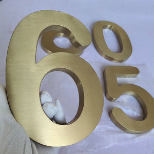 Lettere del segno della porta in ottone in acciaio inossidabile spazzolato numeri civici 5 numeri della porta dell'appartamento dell'hotel in metallo <span class=keywords><strong>8</strong></span> ottone - Product Image 3