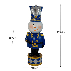 <span class=keywords><strong>Casse</strong></span>-<span class=keywords><strong>noisette</strong></span> bonhomme de neige écologique de Noël - Ornement en résine <span class=keywords><strong>bleu</strong></span> roi et or, figurine festive pour décoration intérieure - Product Image 4