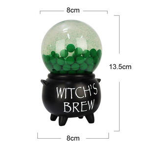 Figura <span class=keywords><strong>de</strong></span> resina personalizada Halloween Witch's Brew Snow Globe <span class=keywords><strong>Bola</strong></span> verde <span class=keywords><strong>Bola</strong></span> <span class=keywords><strong>de</strong></span> cristal con purpurina - Product Image 2